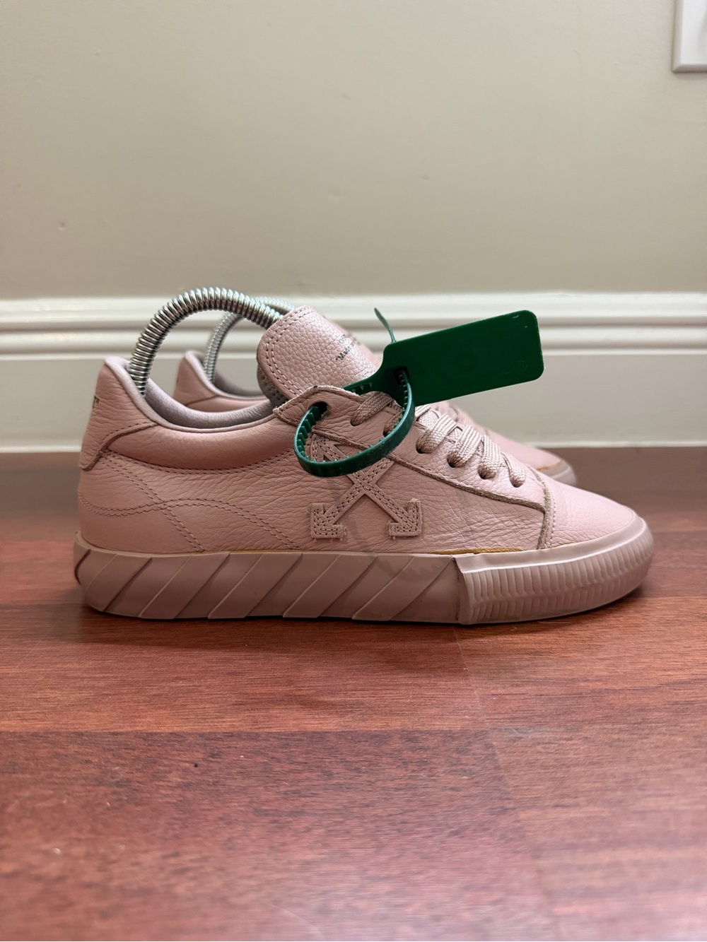 Off-White Vulc Low Leather Pink Tonal Women's Virgil Abloh Sneakers